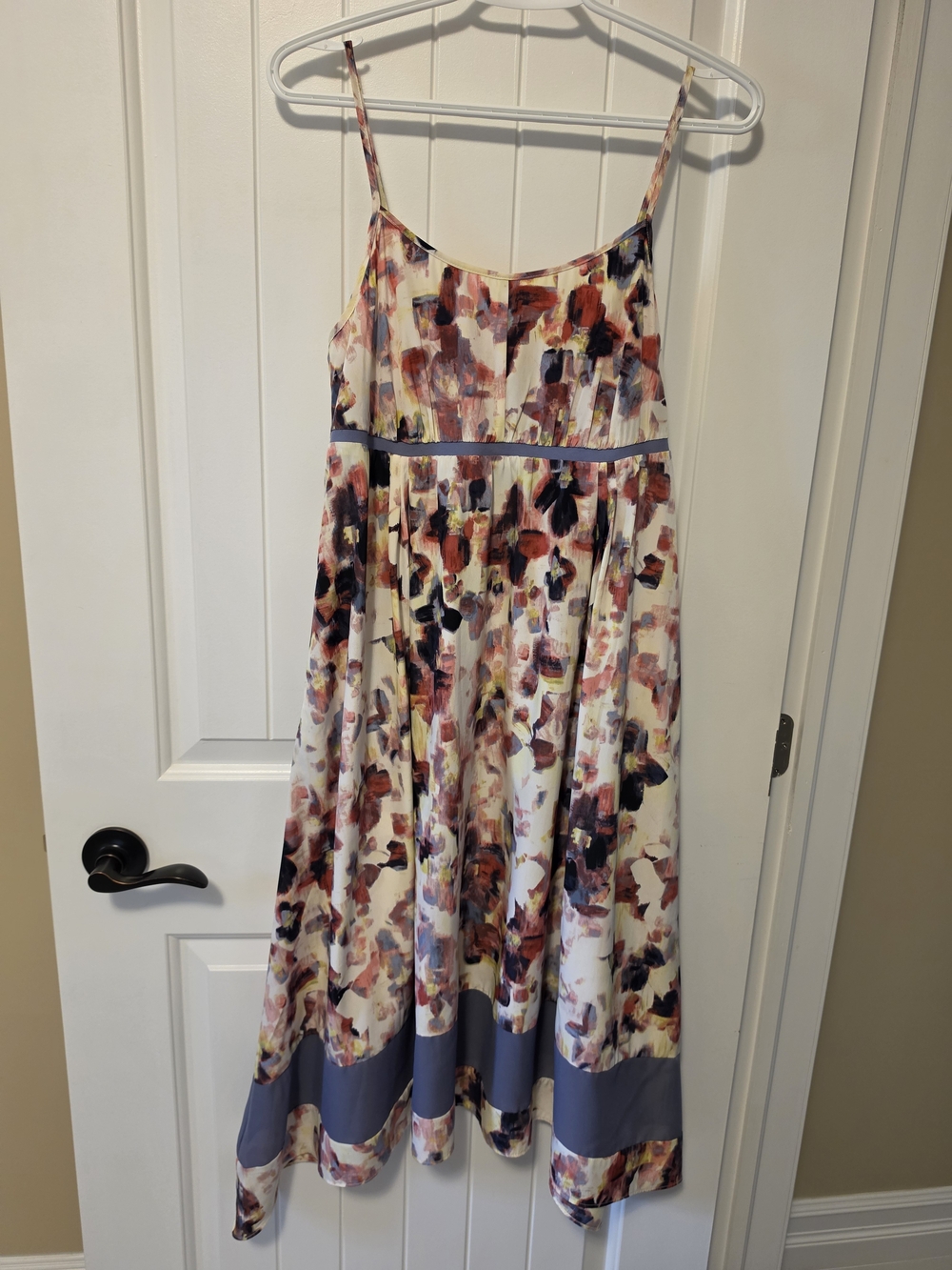 Simply Vera Vera Wang Cream Floral Spaghetti-Strap Dress With Pockets Size M